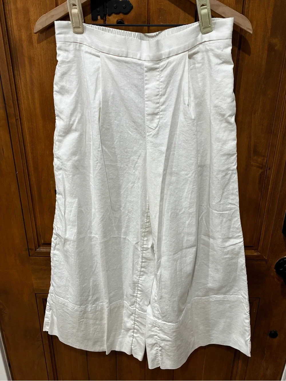 Banana Republic High-Rise Linen Cotton Blend Wide-Leg Pants White Size Small